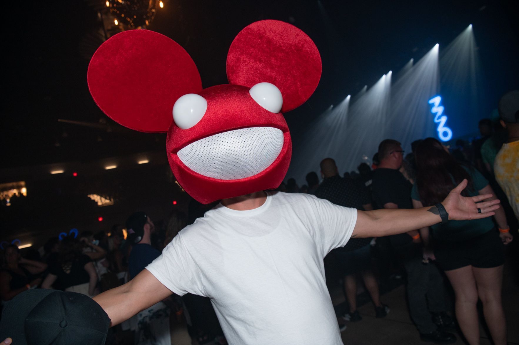 Deadmau5 performs at the Factory's grand opening